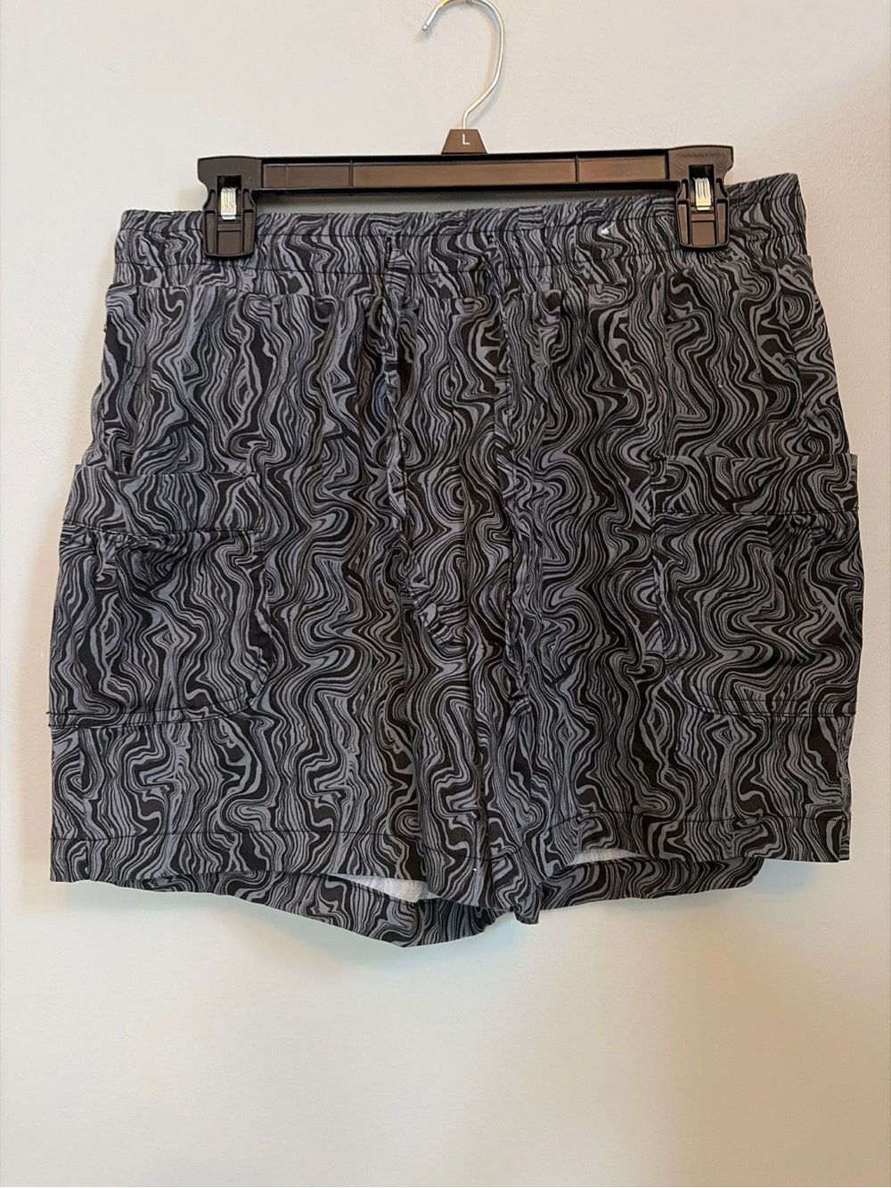 Royalty For Me Black and Gray Swirl Athletic Drawstring Shorts